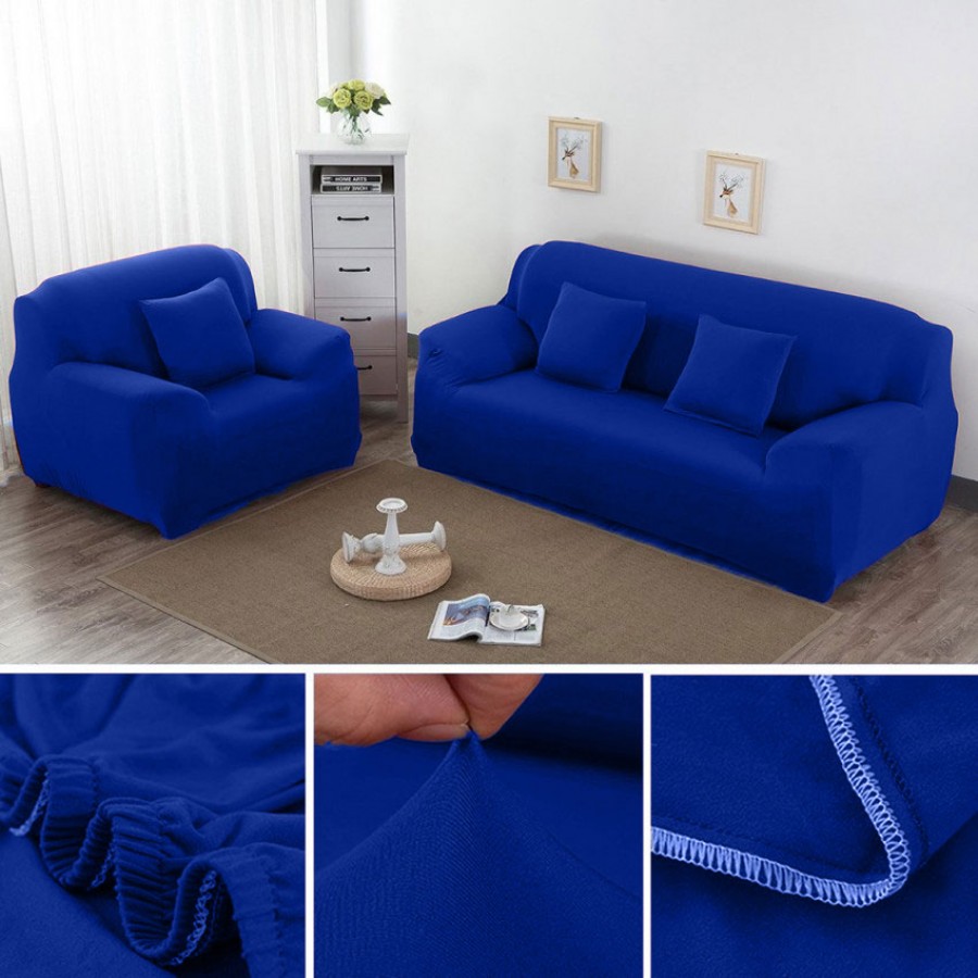 Royal Blue Jersey Fitted Sofa Cover Set | Comfortable Couch Cover | 3 Seater | 2 Seater | 1 Seater | 5,6 & 7 Seater Sets | Narmo Gudaz	